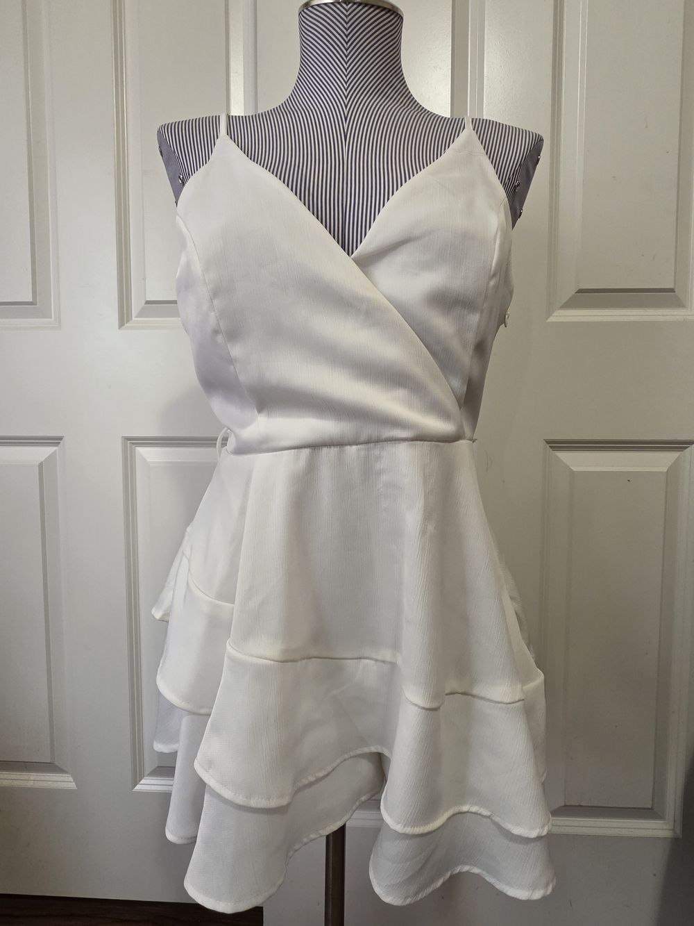 Altar'd State White Ruffle Tiered Mini Dress